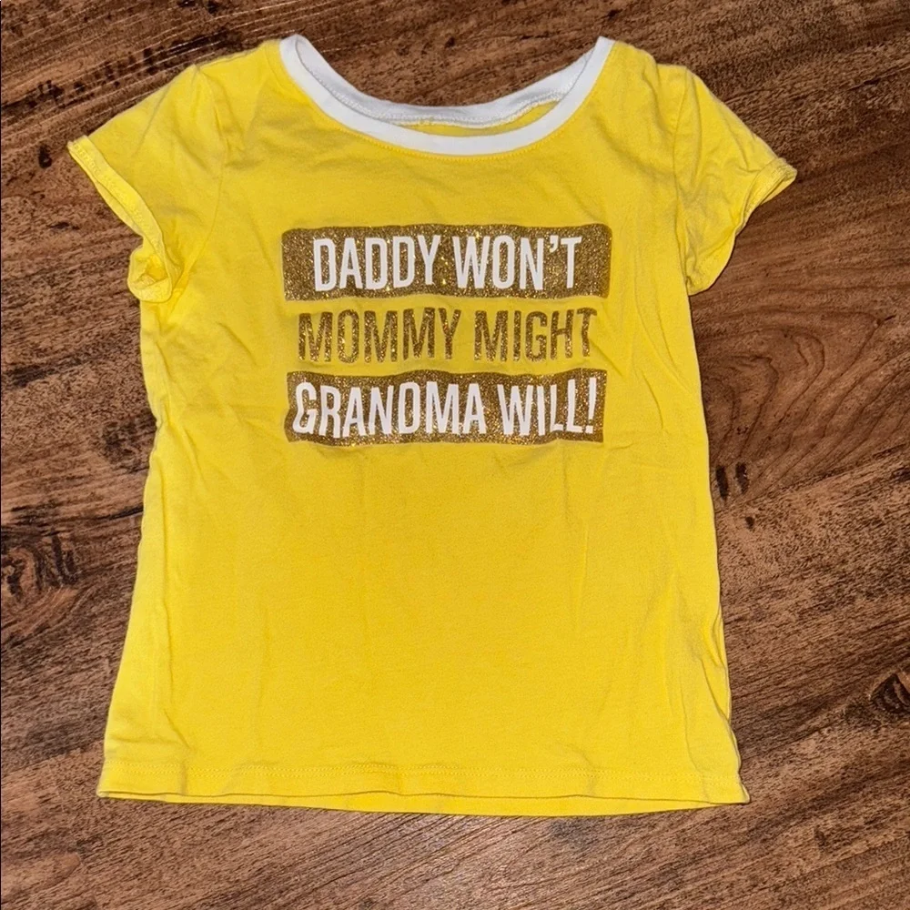 The Children's Place Yellow Short Sleeve Tee with Fun Slogan